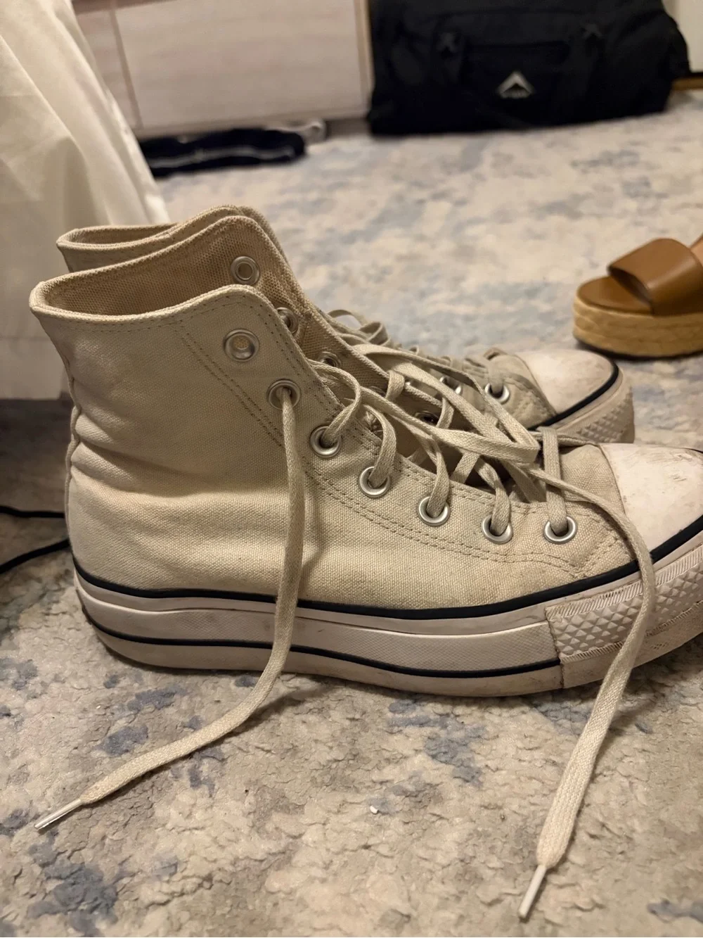 Converse White High-Top Platform Chuck Taylor Sneaker